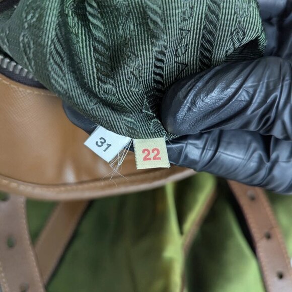 Authentic Prada Nylon Classic Handbag Olive Green Made In Italy - Picture 9 of 15